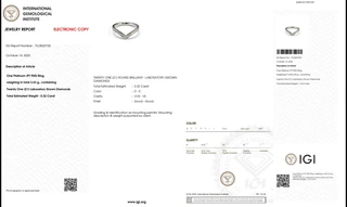 Inel din platină PT950 cu diamante de cultură - IGI 75J3023725